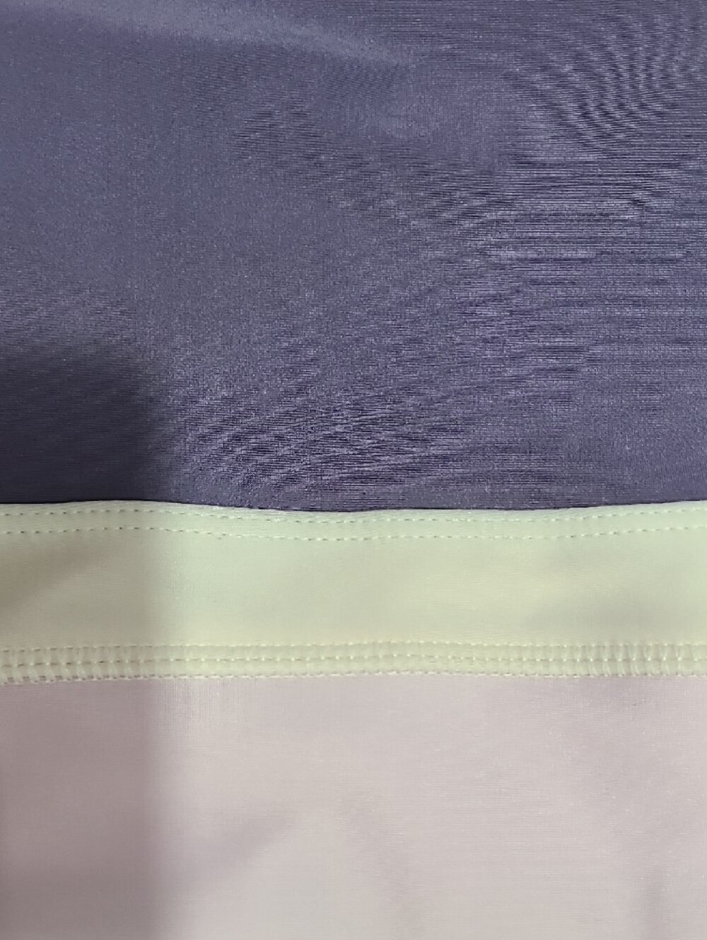 Colorblock Longline Sports Bra in Purple with Pink and Cream Bands - Picture 3 of 7